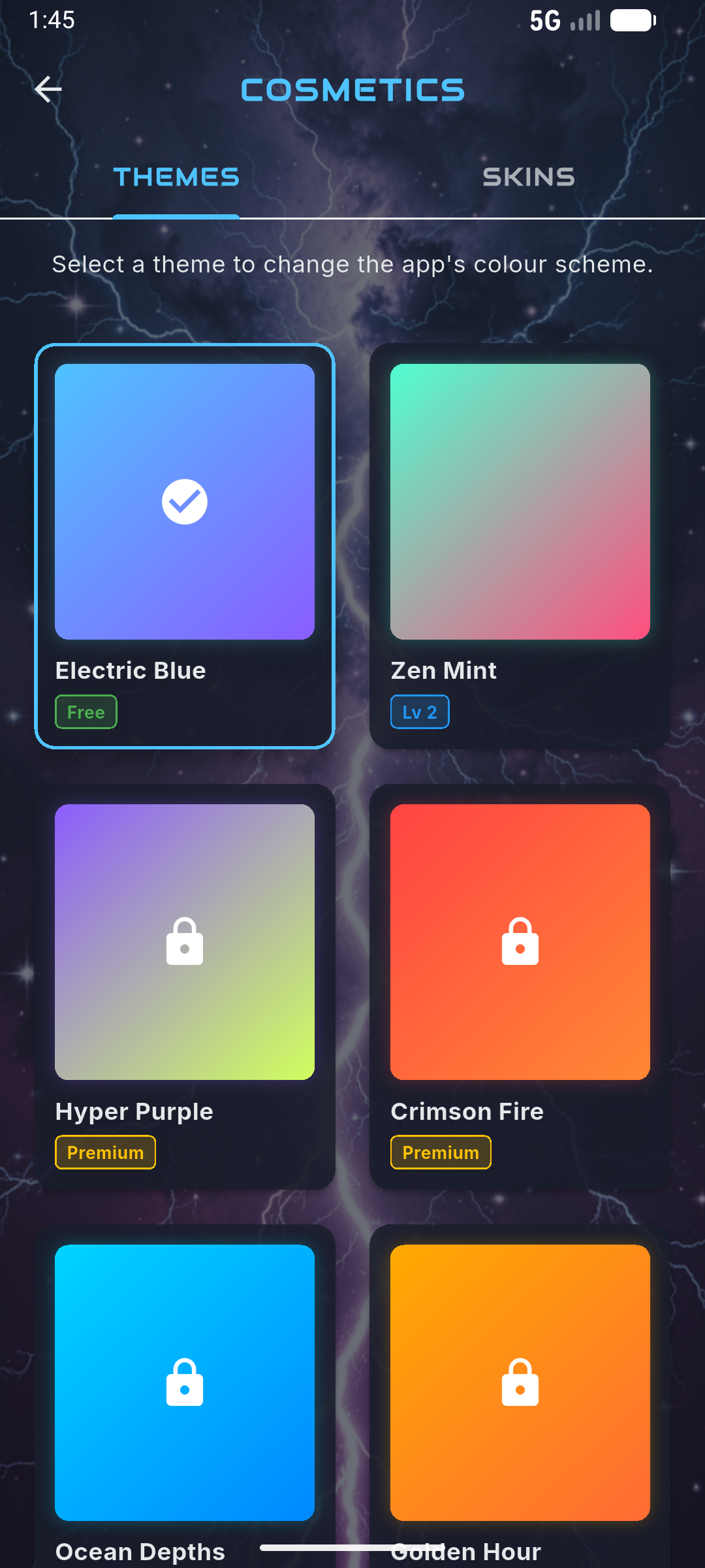 Wordwards cosmetic theme picker