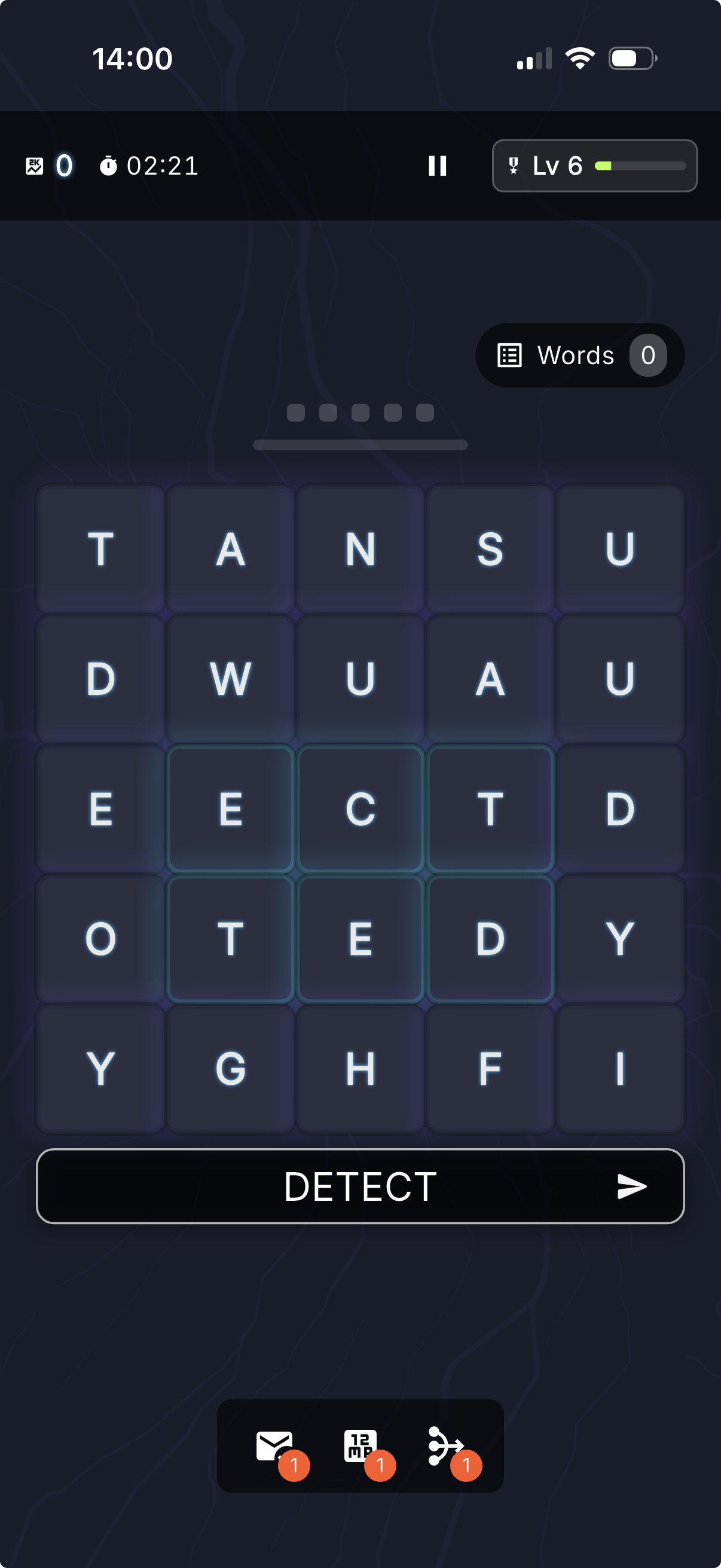 Wordwards detect mode